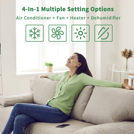 Uhome 12000 BTU AC/heater combo, fan & dehumidifier, portable cooling up to 450 sq ft.