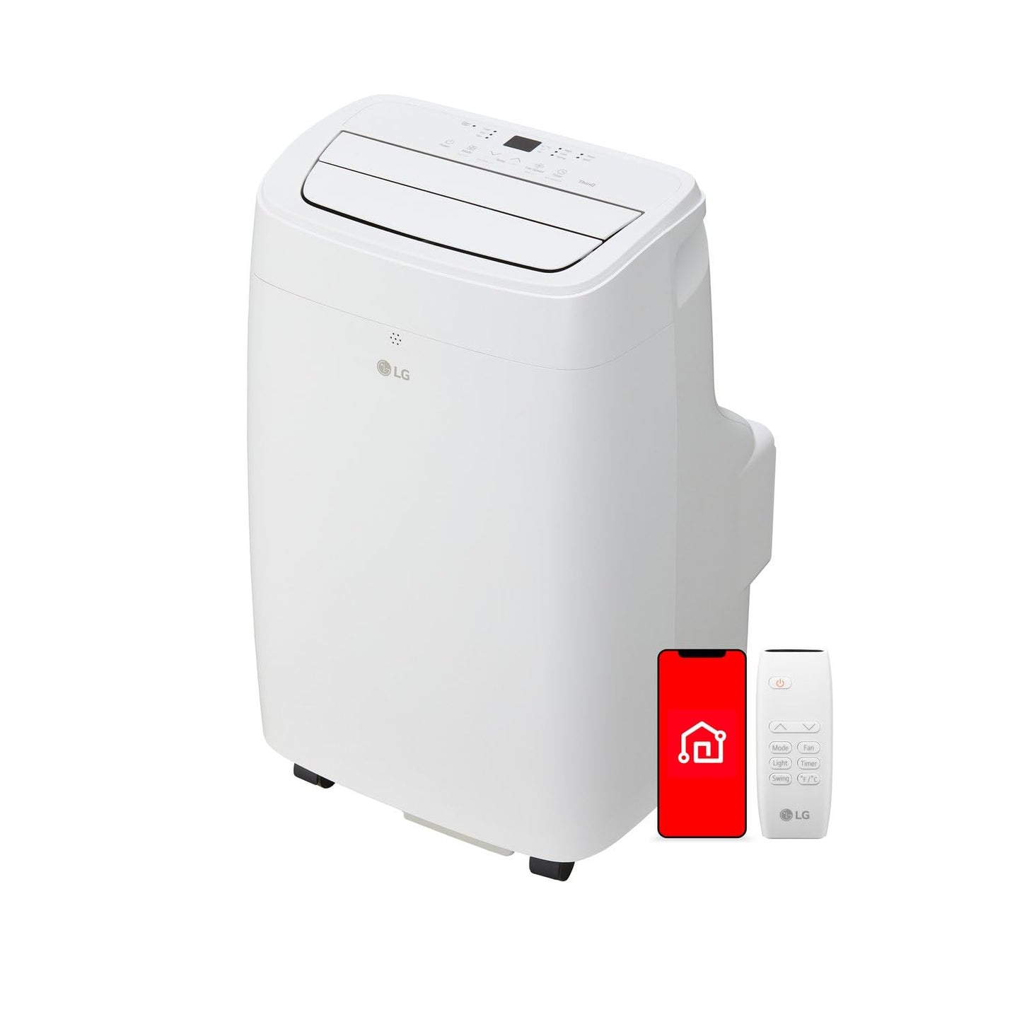 LG 7300 BTU smart portable air conditioner, 300 sq ft cooling, WiFi + ThinQ + Alexa/Google support.