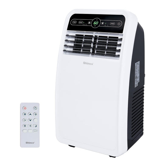 Shinco 8000 BTU portable air conditioner, 3-in-1 cooling system for rooms up to 350 sq ft.