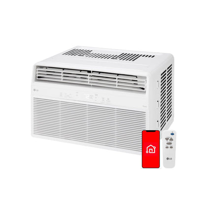 LG 8000 BTU smart window air conditioner, dehumidifier mode, remote control, medium room cooling.