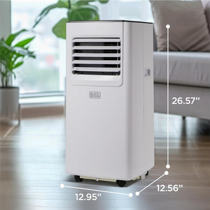 BLACK+DECKER 8000 BTU portable AC, WiFi control, fan & dehumidifier, Alexa/Google compatible.