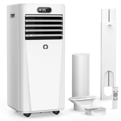 10000 BTU portable 3-in-1 AC unit, 450 sq ft coverage, sleep mode, timer, window kit included.