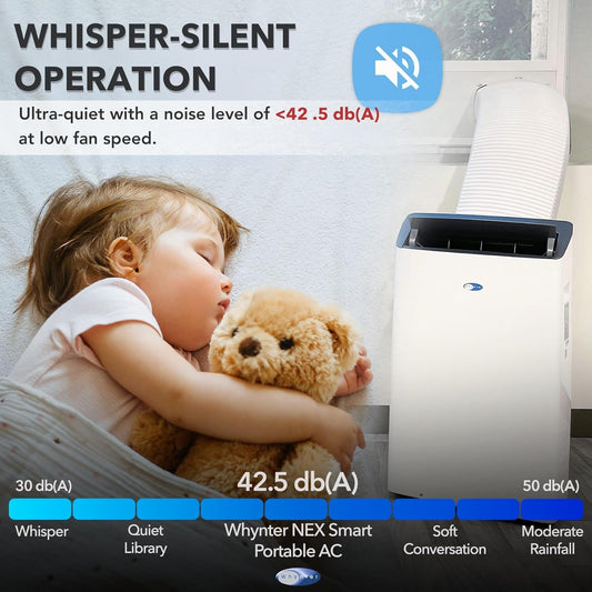 Whynter ARC-1230WN 14000 BTU smart inverter AC, WiFi control, up to 600 sq ft coverage.