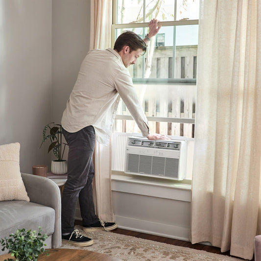 LG 8000 BTU smart window air conditioner, dehumidifier mode, remote control, medium room cooling.