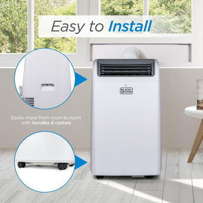 BLACK+DECKER 14000 BTU portable AC with heating, 700 sq ft room coverage, smart controls.